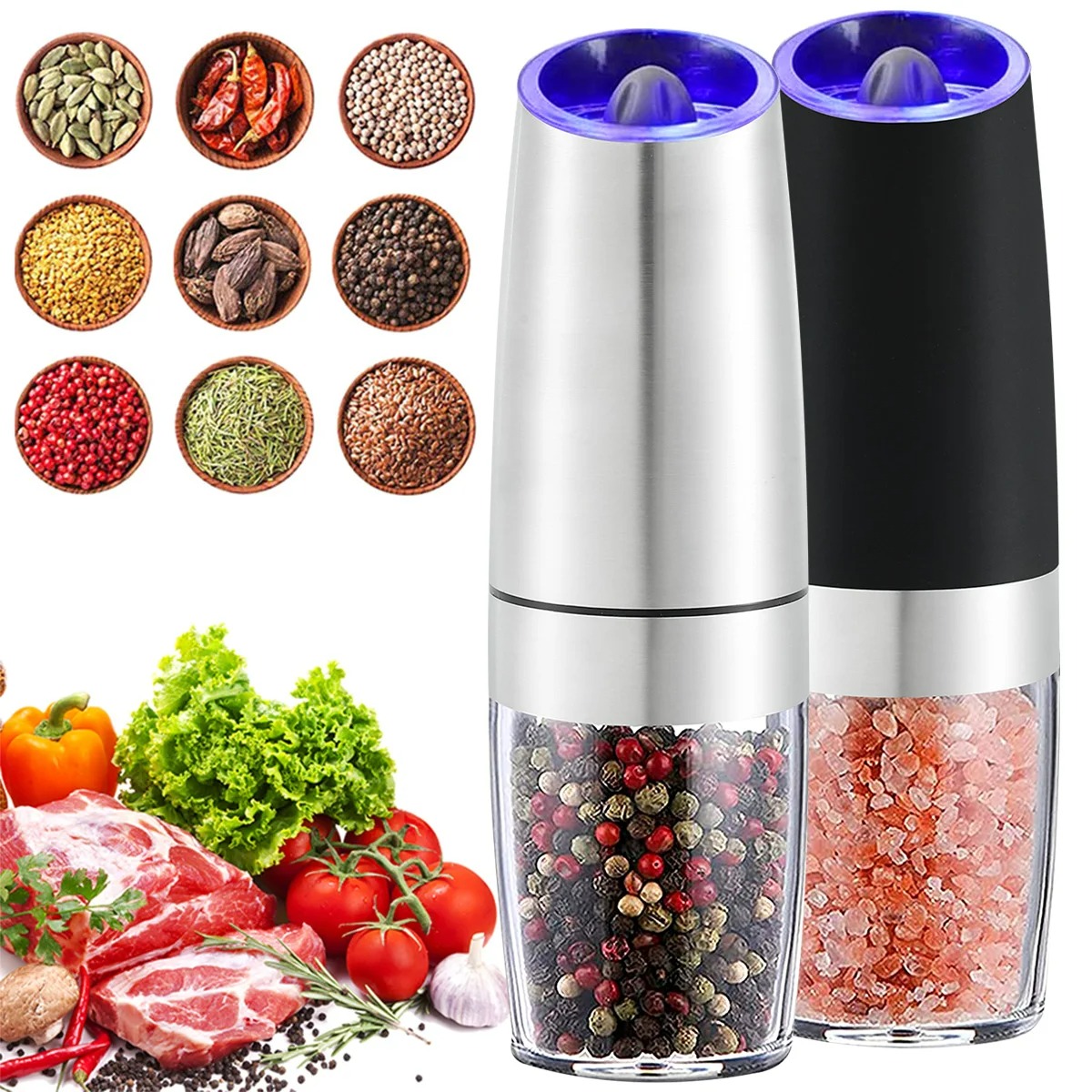 Popcorn Seasoning Salt Butter - Macinapepe elettrico Agitatore automatico a gravità