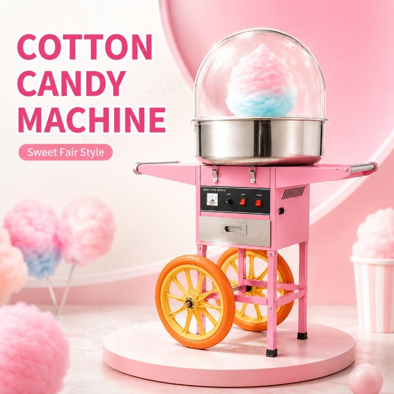 Commercial Cotton Candy Cart - Carrello Mobile per Zucchero Filato con